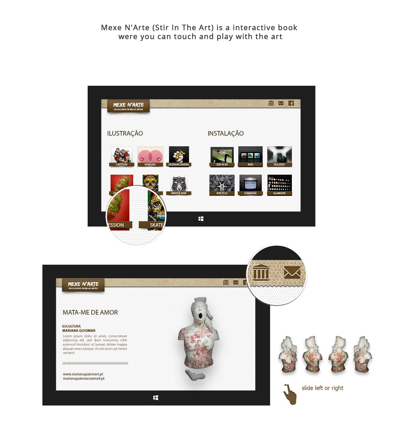 Mexe N'Arte Interactive Book Tablet App project image