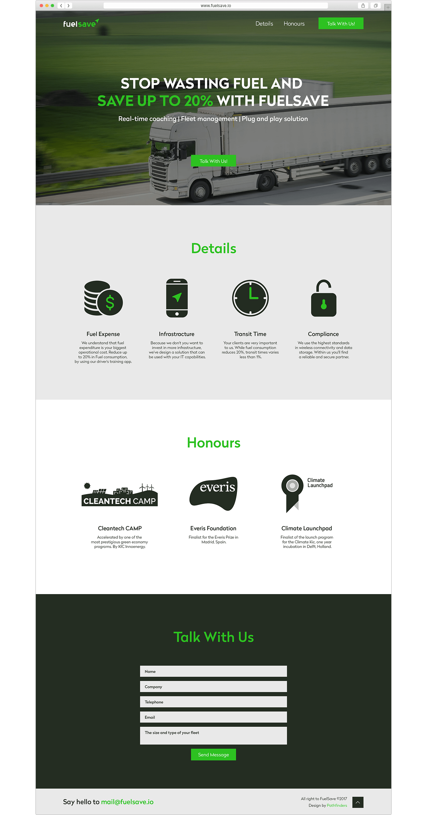 FuelSave Website for desktop