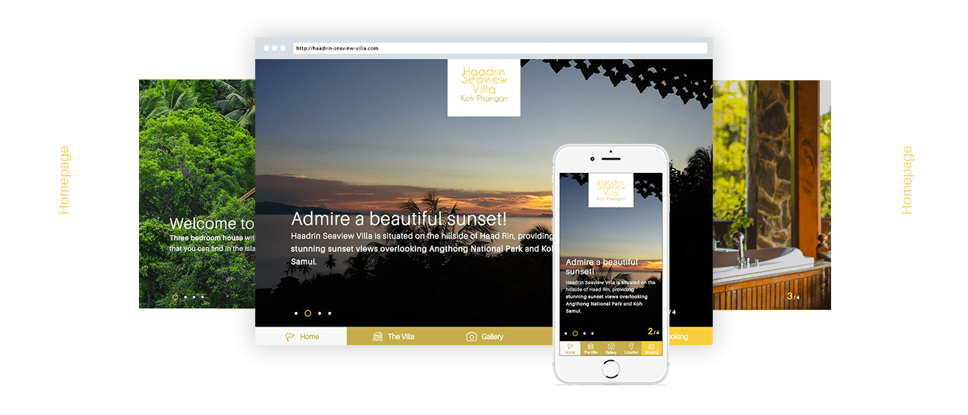 Haadrin Seaview Villa Homepage for desktop