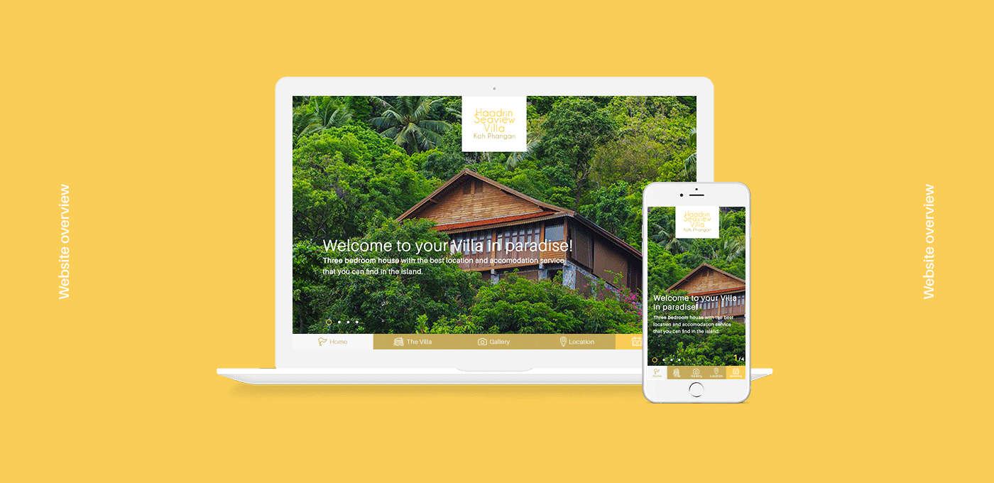 Haadrin Seaview Villa Website overview for desktop