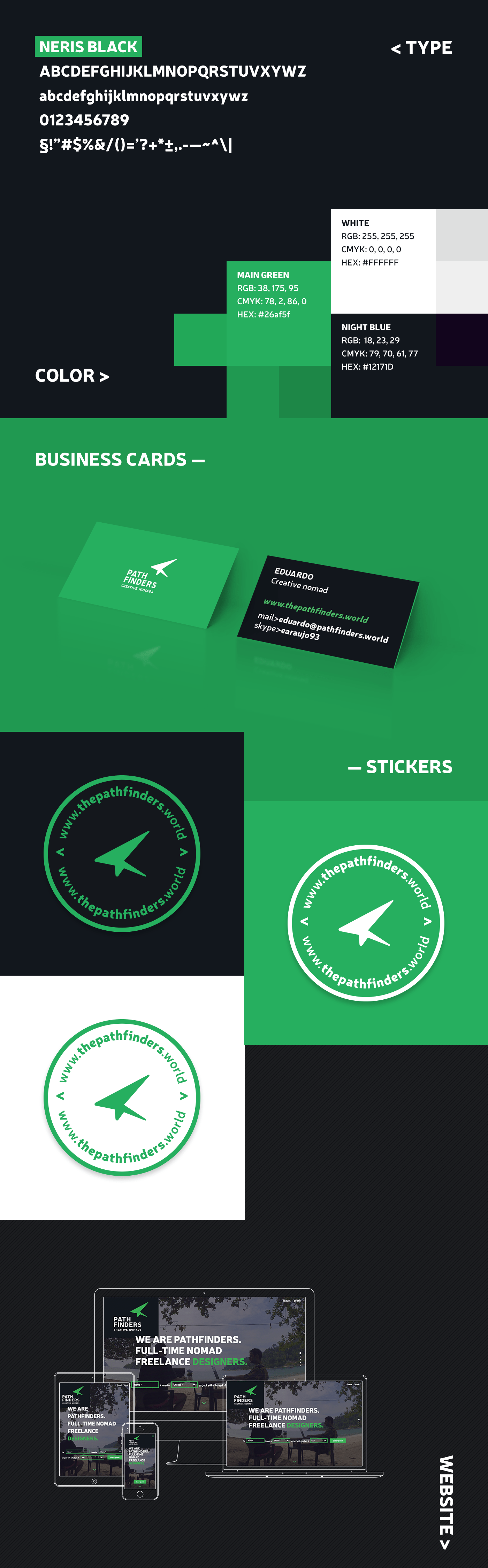 Pathfinders Type, Color, Stickers & Website for mobile